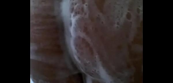  Horny Anal Virgin In shower Teasing tight hole with tip